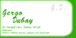gergo dubay business card